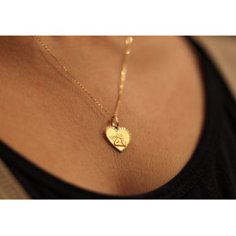 Medaille ange or jaune 18 carats "coeur"