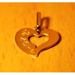 Pendentif or jaune 18 carats coeur "je t'aime"