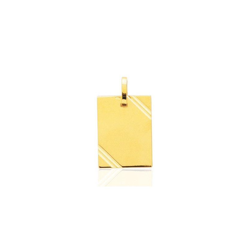 Pendentif or jaune 18 carats rectangulaire personnalisable