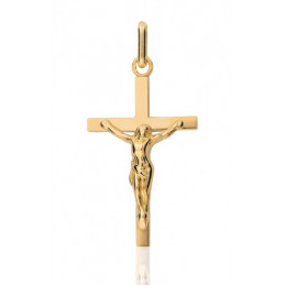 Pendentif croix or jaune 18 carats et Christ