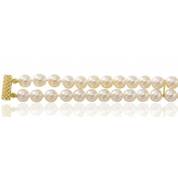 Bracelet double rangs perles de cultures et or 18 carats