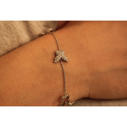 Bracelet en argent et zirconiums "Papillons" pour femme