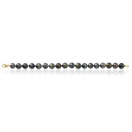 Bracelet or jaune 18 carats et perles de Tahiti rondes 19 cm