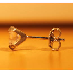 Boucle d'oreille argent massif et zirconium 6 mm pour homme