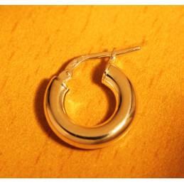 Boucle d'oreille argent massif "créole" 16 mm pour homme