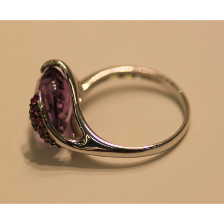 Bague Ancienne En Or 18 Carats Avec Perle Et Saphirs Roses - Taille 53, Style Napoléon 3, Occasion
