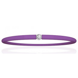 Bracelet "My First Diamond" cordon violet transparent et diamant 0,03 carat