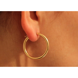 Boucles d'oreilles or jaune 18 carats 25 mm
