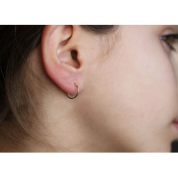 Boucles d'oreilles créoles enfant or jaune 18 carats - 12 mm