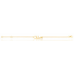 Bracelet "prénom" or jaune 18 carats personnalisable et diamant 0,006 carat