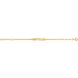 Bracelet "prénom" or jaune 18 carats personnalisable 14 cm