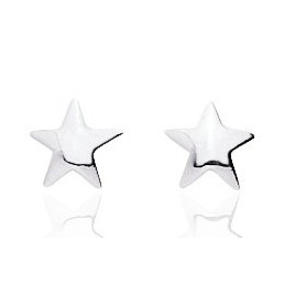 Boucles d'oreilles or blanc 18 carats "étoile"