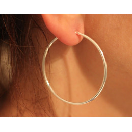 Boucles d'oreilles femme en argent créoles 50 mm