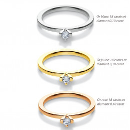 Solitaire Breuning en or 18 carats et diamant "Noeline"  