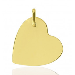 Pendentif or 18 carats coeur personnalisable 18 x 20 mm