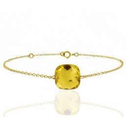 Bracelet or jaune 18 carats et citrine "coussin" à facettes