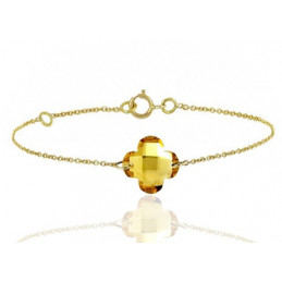 Bracelet or jaune 18 carats et citrine "fleur" à facettes