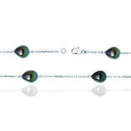 Bracelet or 18 carats et 4 perles de Tahiti poires 9/10 mm